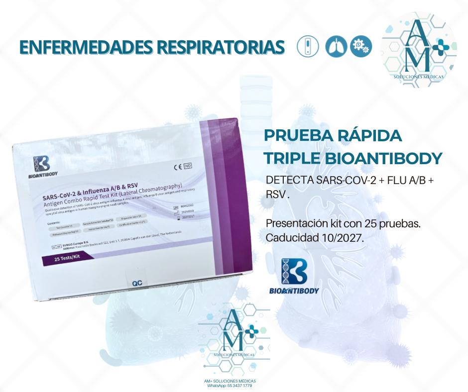 PRUEBA RÁPIDA BIOANTIBODY 3en 1 (SarsCov2+Influenza A/B+RSV)