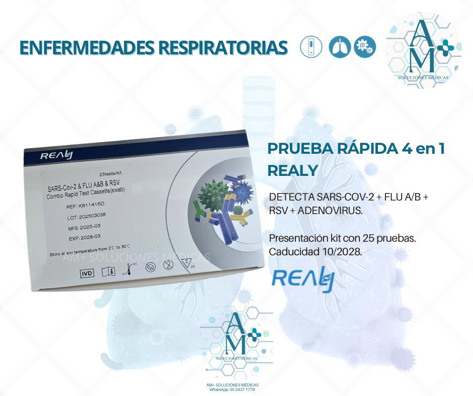 PRUEBA RÁPIDA REALY 4 en 1 (SarsCov2+Influenza A/B+RSV+ADV)